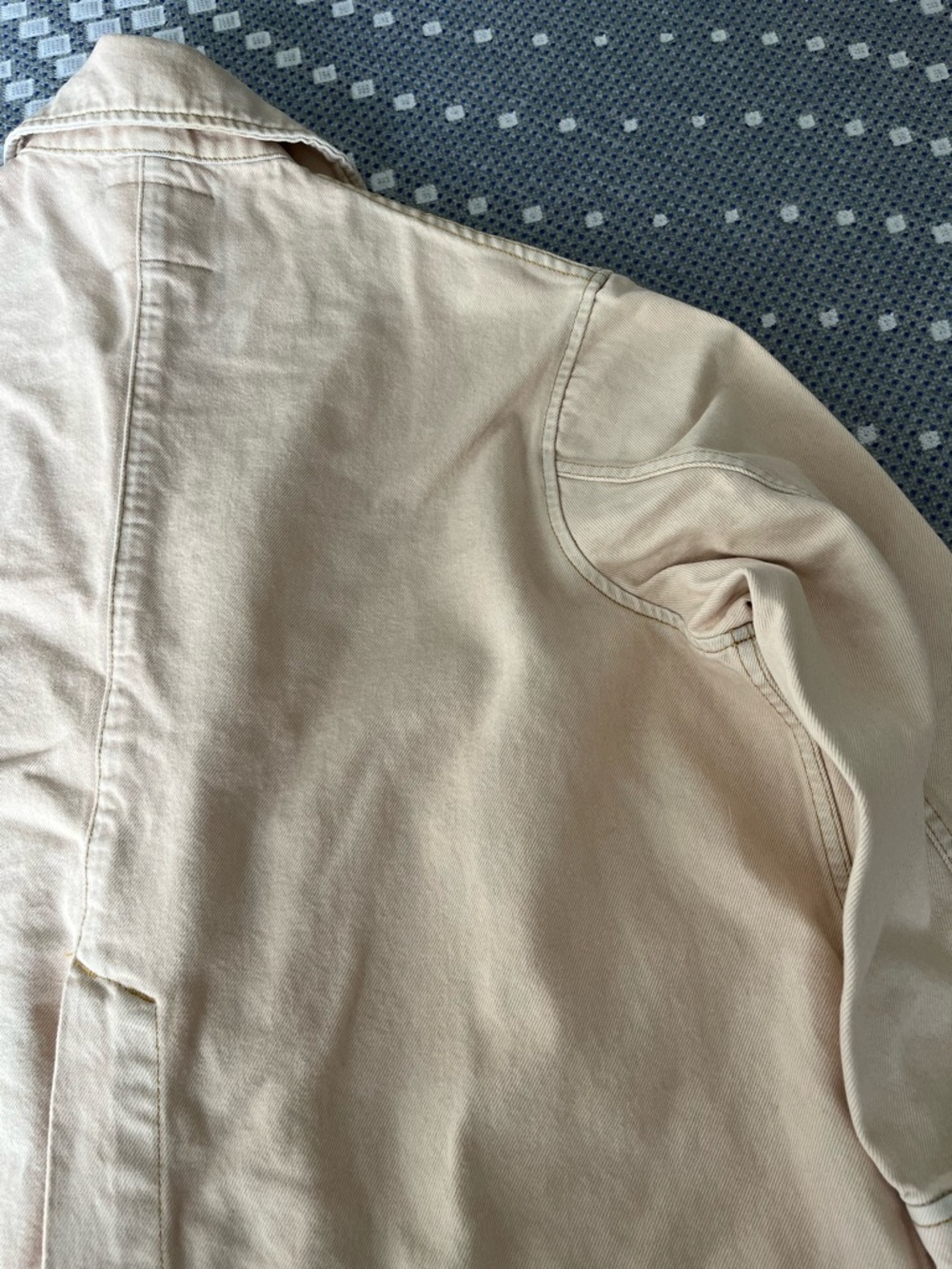Cream Cotton Button-Front Jean Jacket - Picture 9 of 9